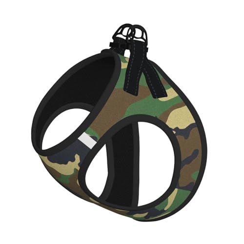 L Haustier-Leine, Weste und Hundegeschirr, klein, Militär-Camouflage-Druck, mit Schnalle, Hundebegleiter, Outdoor-Reisen von CPyuqw