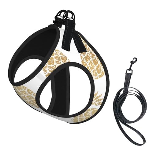 L Haustier-Leine, Weste und Hundegeschirr, klein, mit goldenem Ananas-Hintergrund, mit Schnalle, Hundebegleiter, Outdoor-Reisen L Haustier-Leine, Weste und Hundegeschirr, klein, mit goldenem Ananas-Hintergrund, mit Schnalle, Hundebegleiter, Outdoor-Reisen von CPyuqw