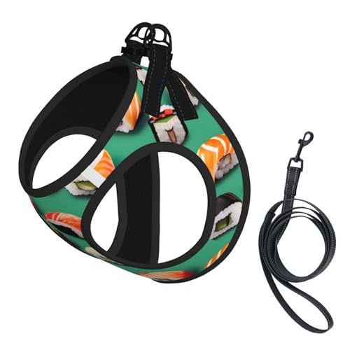 L Haustier-Leine, Weste und Hundegeschirr, kleine Größe, Sushi-Futter-Druck, Leinen-Set mit Schnalle, Hundebegleiter, Outdoor-Reisen L Haustier-Leine, Weste und Hundegeschirr, kleine Größe, Sushi-Futter-Druck, Leinen-Set mit Schnalle, Hundebegleiter, Outdoor-Reisen von CPyuqw