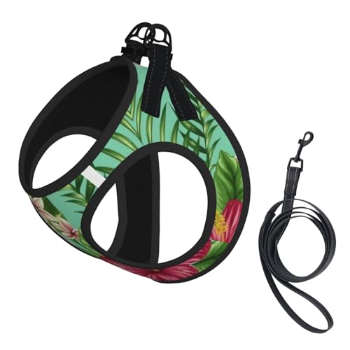 L Haustier-Leine, Weste und Hundegeschirr, kleine Größe, hawaiianische tropische Blätter, Blumendruck, Leinenset mit Schnalle, Hundebegleiter, Outdoor-Reisen L Haustier-Leine, Weste und Hundegeschirr, kleine Größe, hawaiianische tropische Blätter, Blumendruck, Leinenset mit Schnalle, Hundebegleiter, Outdoor-Reisen von CPyuqw