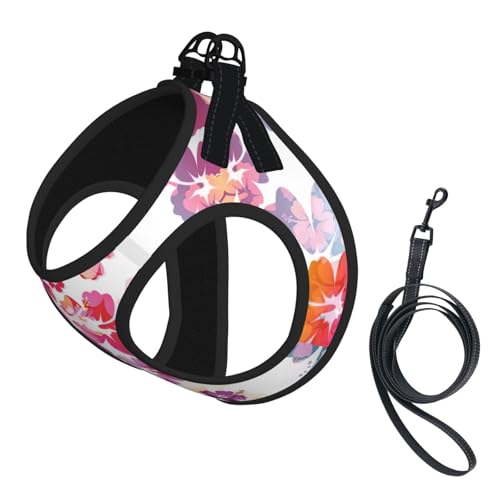 L Haustier-Leine, Weste und Hundegeschirr, kleine Größe, hawaiianischer Blumendruck, Leinenset mit Schnalle, Hundebegleiter, Outdoor-Reisen L Haustier-Leine, Weste und Hundegeschirr, kleine Größe, hawaiianischer Blumendruck, Leinenset mit Schnalle, Hundebegleiter, Outdoor-Reisen von CPyuqw