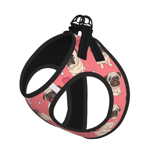 L Haustier-Leine, Weste und Hundegeschirr, kleine Größe, lustiger Cartoon-Mops, Welpe, Hund, mit Schnalle, Hundebegleiter, Outdoor-Reisen L Haustier-Leine, Weste und Hundegeschirr, kleine Größe, lustiger Cartoon-Mops, Welpe, Hund, mit Schnalle, Hundebegleiter, Outdoor-Reisen von CPyuqw
