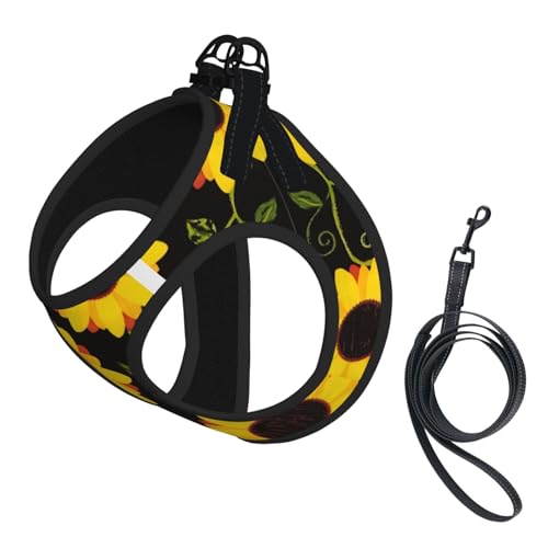 L Haustier-Leine, Weste und Hundegeschirr, kleine Größe, mit Sonnenblumen-Druck, mit Schnalle, Hundebegleiter, Outdoor-Reisen L Haustier-Leine, Weste und Hundegeschirr, kleine Größe, mit Sonnenblumen-Druck, mit Schnalle, Hundebegleiter, Outdoor-Reisen von CPyuqw