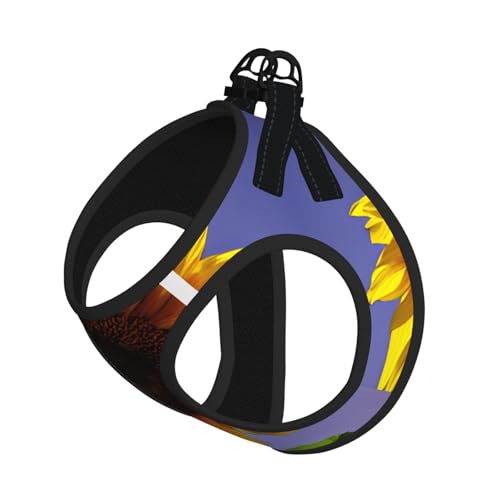 L Haustier-Leine, Weste und Hundegeschirr, kleine Größe, mit Sonnenblumen-Druck, mit Schnalle, Hundebegleiter, Outdoor-Reisen von CPyuqw