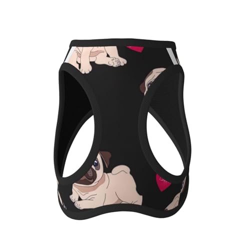 L Haustier-Leine, Weste und Hundegeschirr, kleine Größe, niedlicher Mops-Druck, Leinen-Set mit Schnalle, Hundebegleiter, Outdoor-Reisen L Haustier-Leine, Weste und Hundegeschirr, kleine Größe, niedlicher Mops-Druck, Leinen-Set mit Schnalle, Hundebegleiter, Outdoor-Reisen von CPyuqw