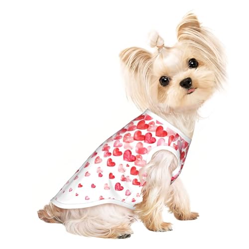 L Pet atmungsaktives ärmelloses T-Shirt – weich fallende rote Herzen, dehnbare Weste für Hunde und Katzen, leichtes Tanktop L Pet atmungsaktives ärmelloses T-Shirt – weich fallende rote Herzen, dehnbare Weste für Hunde und Katzen, leichtes Tanktop von CPyuqw