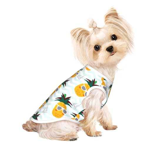 L Pet atmungsaktives ärmelloses T-Shirt – weiche, süße Ananas-Druck, dehnbare Weste für Hunde und Katzen, leichtes Tanktop L Pet atmungsaktives ärmelloses T-Shirt – weiche, süße Ananas-Druck, dehnbare Weste für Hunde und Katzen, leichtes Tanktop von CPyuqw