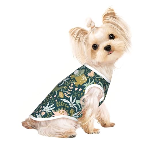 L Pet atmungsaktives ärmelloses T-Shirt – weiche, süße Dinosaurier-Druck, dehnbare Weste für Hunde und Katzen, leichtes Tanktop L Pet atmungsaktives ärmelloses T-Shirt – weiche, süße Dinosaurier-Druck, dehnbare Weste für Hunde und Katzen, leichtes Tanktop von CPyuqw
