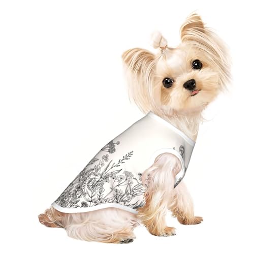 L Pet atmungsaktives ärmelloses T-Shirt – weiche Blumenkräuter, botanische Gravur, dehnbare Weste für Hunde und Katzen, leichtes Tanktop L Pet atmungsaktives ärmelloses T-Shirt – weiche Blumenkräuter, botanische Gravur, dehnbare Weste für Hunde und Katzen, leichtes Tanktop von CPyuqw