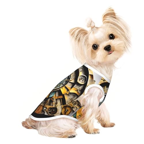 L Pet atmungsaktives ärmelloses T-Shirt - weiche Uhr Kunstdruck dehnbare Weste für Hunde und Katzen, leichtes Tanktop L Pet atmungsaktives ärmelloses T-Shirt - weiche Uhr Kunstdruck dehnbare Weste für Hunde und Katzen, leichtes Tanktop von CPyuqw