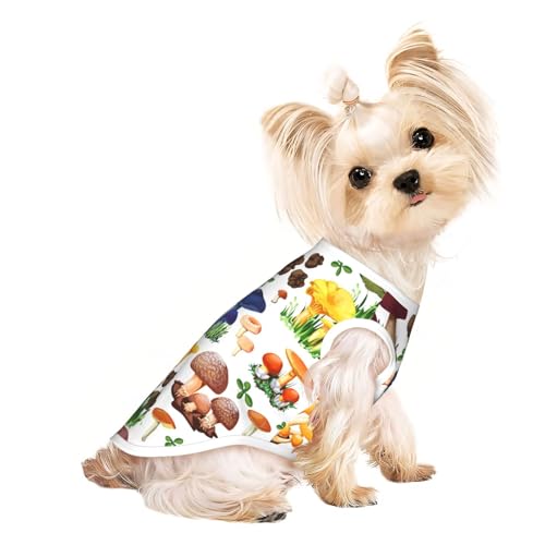 L Pet atmungsaktives ärmelloses T-Shirt – weiche japanische Malerei, Pilzdruck, dehnbare Weste für Hunde und Katzen, leichtes Tanktop L Pet atmungsaktives ärmelloses T-Shirt – weiche japanische Malerei, Pilzdruck, dehnbare Weste für Hunde und Katzen, leichtes Tanktop von CPyuqw