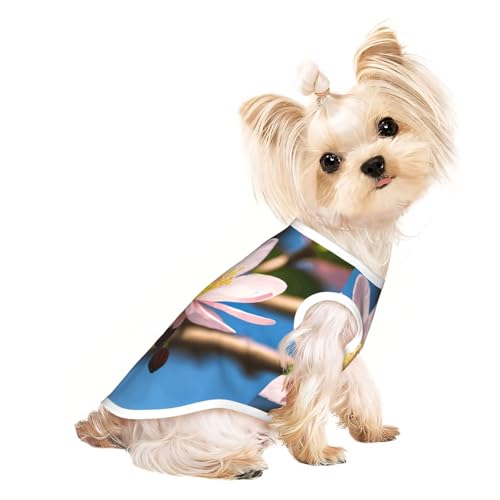 L Pet atmungsaktives ärmelloses T-Shirt – weiche rosa Mandelblüten-Druck, dehnbare Weste für Hunde und Katzen, leichtes Tanktop L Pet atmungsaktives ärmelloses T-Shirt – weiche rosa Mandelblüten-Druck, dehnbare Weste für Hunde und Katzen, leichtes Tanktop von CPyuqw