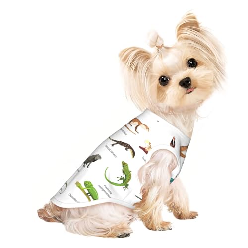 L Pet atmungsaktives ärmelloses T-Shirt - weiche verschiedene Arten von Eidechsenaufdruck, dehnbare Weste für Hunde und Katzen, leichtes Tanktop L Pet atmungsaktives ärmelloses T-Shirt - weiche verschiedene Arten von Eidechsenaufdruck, dehnbare Weste für Hunde und Katzen, leichtes Tanktop von CPyuqw