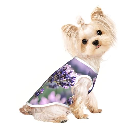 L Pet atmungsaktives ärmelloses T-Shirt – weicher Lavendelblüten-Druck, dehnbare Weste für Hunde und Katzen, leichtes Tanktop L Pet atmungsaktives ärmelloses T-Shirt – weicher Lavendelblüten-Druck, dehnbare Weste für Hunde und Katzen, leichtes Tanktop von CPyuqw