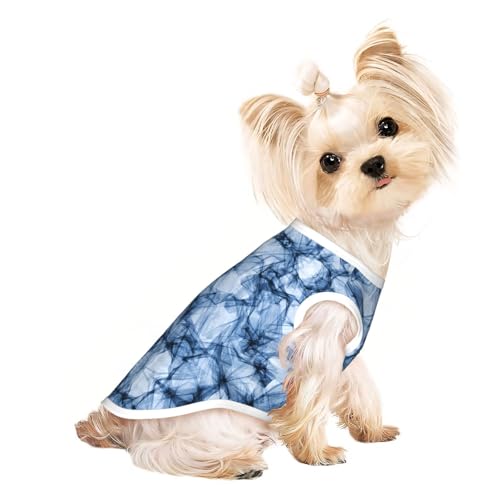 L Pet atmungsaktives ärmelloses T-Shirt – weicher dunkelblauer Marmordruck, dehnbare Weste für Hunde und Katzen, leichtes Tanktop L Pet atmungsaktives ärmelloses T-Shirt – weicher dunkelblauer Marmordruck, dehnbare Weste für Hunde und Katzen, leichtes Tanktop von CPyuqw