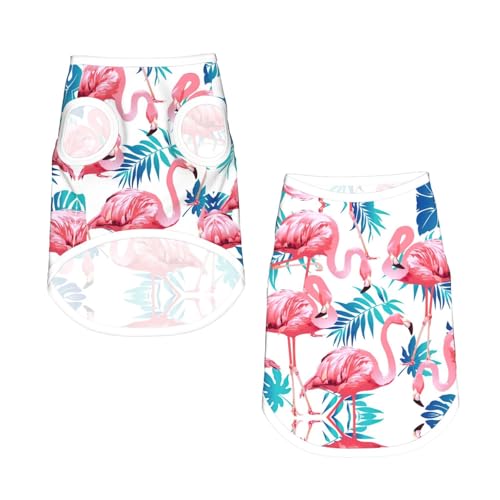 L Pet atmungsaktives ärmelloses T-Shirt – weiches Flamingo-Vogel grünes Pflanzenblatt-Druck, dehnbare Weste für Hunde und Katzen, leichtes Tanktop L Pet atmungsaktives ärmelloses T-Shirt – weiches Flamingo-Vogel grünes Pflanzenblatt-Druck, dehnbare Weste für Hunde und Katzen, leichtes Tanktop von CPyuqw
