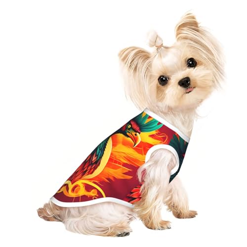 L Pet atmungsaktives ärmelloses T-Shirt - weiches Phoenix-Druck-dehnbare Weste für Hunde und Katzen, leichtes Tanktop L Pet atmungsaktives ärmelloses T-Shirt - weiches Phoenix-Druck-dehnbare Weste für Hunde und Katzen, leichtes Tanktop von CPyuqw