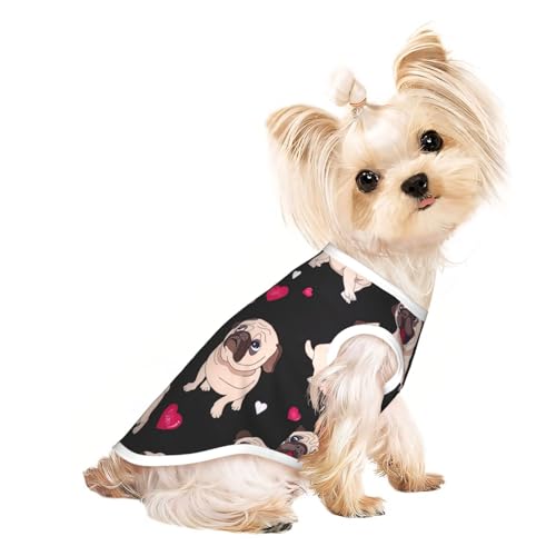 L Pet atmungsaktives ärmelloses T-Shirt – weiches süßes Mops-Druck, dehnbare Weste für Hunde und Katzen, leichtes Tanktop L Pet atmungsaktives ärmelloses T-Shirt – weiches süßes Mops-Druck, dehnbare Weste für Hunde und Katzen, leichtes Tanktop von CPyuqw
