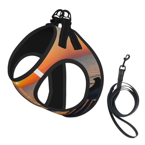 M Haustier-Leine, Weste und Hundegeschirr, kleine Größe, Sonnenuntergang, Delfine, mit Schnalle, Hundebegleiter, Outdoor-Reisen M Haustier-Leine, Weste und Hundegeschirr, kleine Größe, Sonnenuntergang, Delfine, mit Schnalle, Hundebegleiter, Outdoor-Reisen von CPyuqw