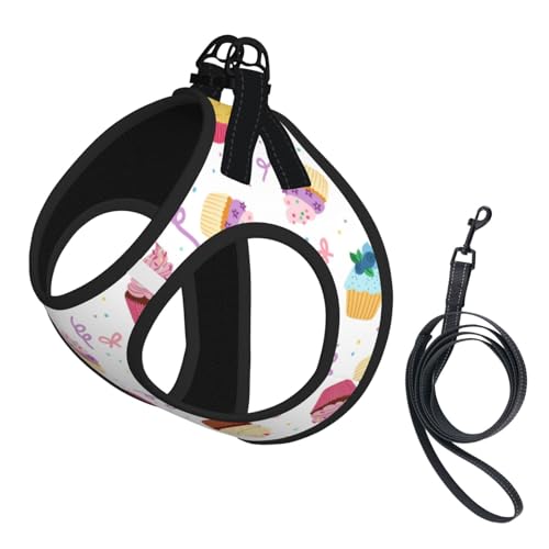 M Haustier-Leine, Weste und Hundegeschirr, kleine Größe, leckeres Cupcake-Design, mit Schnalle, Hundebegleiter, Outdoor-Reisen von CPyuqw