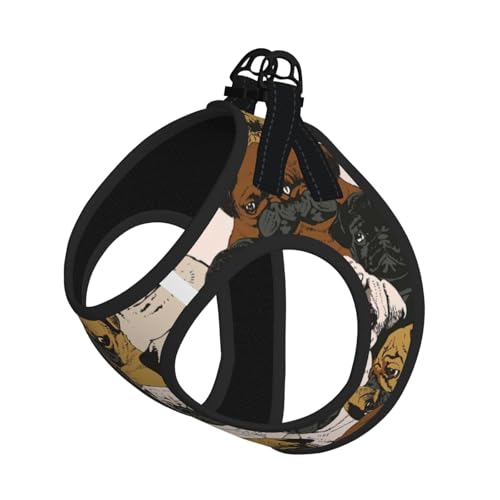 M Haustier-Leine, Weste und Hundegeschirr, kleine Größe, mit Aufdruck "Imagen De Pug", mit Schnalle, Hundebegleiter, Outdoor-Reisen von CPyuqw