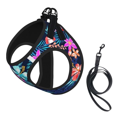 M Haustier-Leine, Weste und Hundegeschirr, kleine Größe, mit Blumenmuster, Blau mit Schnalle, Hundebegleiter, Outdoor-Reisen M Haustier-Leine, Weste und Hundegeschirr, kleine Größe, mit Blumenmuster, Blau mit Schnalle, Hundebegleiter, Outdoor-Reisen von CPyuqw