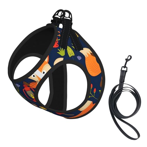 M Haustier-Leine, Weste und Hundegeschirr, kleine Größe, niedlicher Fuchs-Blumendruck, Leinenset mit Schnalle, Hundebegleiter, Outdoor-Reisen M Haustier-Leine, Weste und Hundegeschirr, kleine Größe, niedlicher Fuchs-Blumendruck, Leinenset mit Schnalle, Hundebegleiter, Outdoor-Reisen von CPyuqw