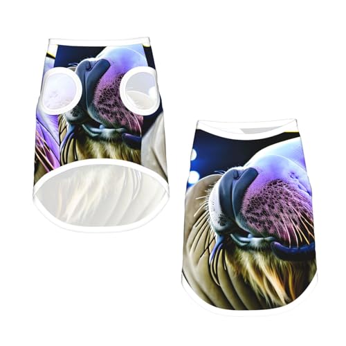 M Pet Atmungsaktives ärmelloses T-Shirt - Weiches Walross-Print, dehnbare Weste für Hunde und Katzen, leichtes Tanktop M Pet Atmungsaktives ärmelloses T-Shirt - Weiches Walross-Print, dehnbare Weste für Hunde und Katzen, leichtes Tanktop von CPyuqw