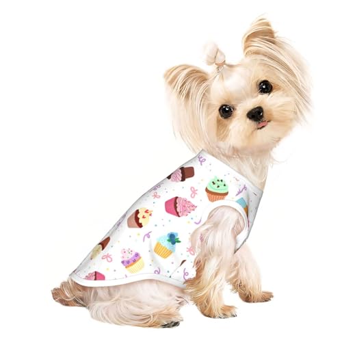 M Pet atmungsaktives ärmelloses T-Shirt – weiche, köstliche Cupcakes bedruckt, dehnbare Weste für Hunde und Katzen, leichtes Tanktop M Pet atmungsaktives ärmelloses T-Shirt – weiche, köstliche Cupcakes bedruckt, dehnbare Weste für Hunde und Katzen, leichtes Tanktop von CPyuqw