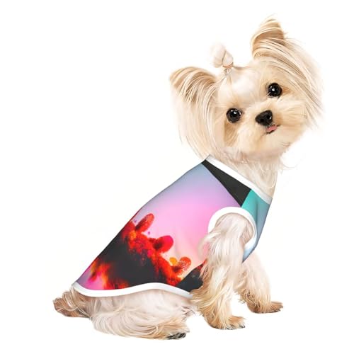M Pet atmungsaktives ärmelloses T-Shirt – weiche, leuchtende, schöne bunte Kunstdruck-Weste für Hunde und Katzen, leichtes Tanktop M Pet atmungsaktives ärmelloses T-Shirt – weiche, leuchtende, schöne bunte Kunstdruck-Weste für Hunde und Katzen, leichtes Tanktop von CPyuqw