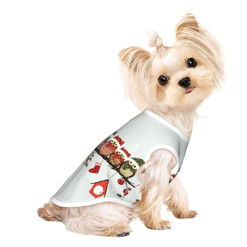 M Pet atmungsaktives ärmelloses T-Shirt – weiche, süße Weihnachtseulen auf Ast, dehnbare Weste für Hunde und Katzen, leichtes Tanktop M Pet atmungsaktives ärmelloses T-Shirt – weiche, süße Weihnachtseulen auf Ast, dehnbare Weste für Hunde und Katzen, leichtes Tanktop von CPyuqw