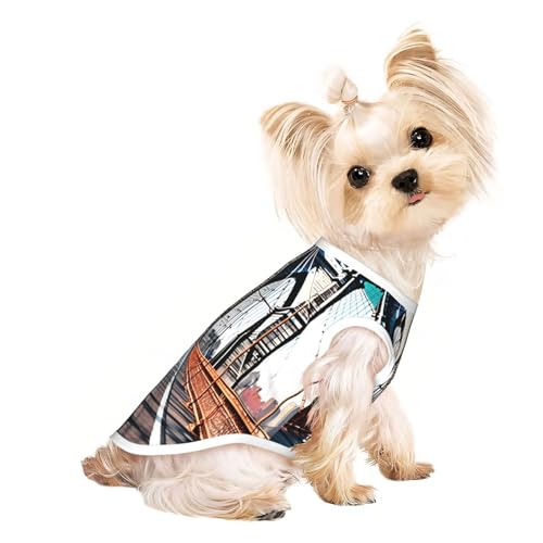 M Pet atmungsaktives ärmelloses T-Shirt - weiche Brooklyn Bridge Print dehnbare Weste für Hunde & Katzen, leichtes Tanktop M Pet atmungsaktives ärmelloses T-Shirt - weiche Brooklyn Bridge Print dehnbare Weste für Hunde & Katzen, leichtes Tanktop von CPyuqw