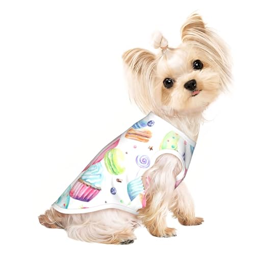 M Pet atmungsaktives ärmelloses T-Shirt – weiche Cupcakes, Donuts, Muffins, Zucker-Druck, dehnbare Weste für Hunde und Katzen, leichtes Tanktop M Pet atmungsaktives ärmelloses T-Shirt – weiche Cupcakes, Donuts, Muffins, Zucker-Druck, dehnbare Weste für Hunde und Katzen, leichtes Tanktop von CPyuqw