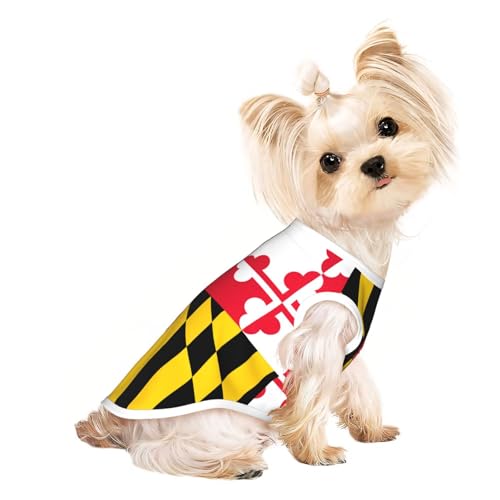 M Pet atmungsaktives ärmelloses T-Shirt – weiche Flagge von Maryland, dehnbare Weste für Hunde und Katzen, leichtes Tanktop M Pet atmungsaktives ärmelloses T-Shirt – weiche Flagge von Maryland, dehnbare Weste für Hunde und Katzen, leichtes Tanktop von CPyuqw