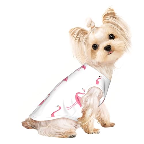 M Pet atmungsaktives ärmelloses T-Shirt – weiche Flamingos auf weißem Druck, dehnbare Weste für Hunde und Katzen, leichtes Tanktop M Pet atmungsaktives ärmelloses T-Shirt – weiche Flamingos auf weißem Druck, dehnbare Weste für Hunde und Katzen, leichtes Tanktop von CPyuqw