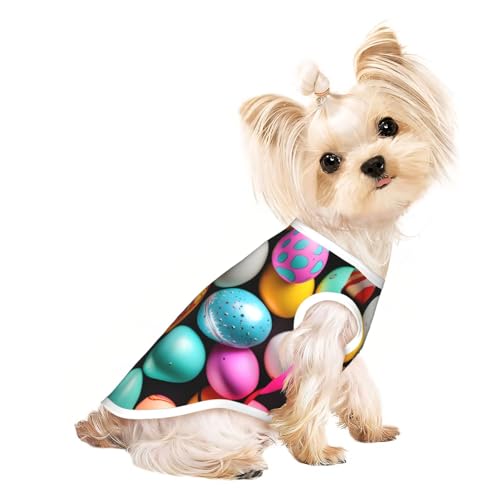 M Pet atmungsaktives ärmelloses T-Shirt – weiche Ostereier-Druck, dehnbare Weste für Hunde und Katzen, leichtes Tanktop M Pet atmungsaktives ärmelloses T-Shirt – weiche Ostereier-Druck, dehnbare Weste für Hunde und Katzen, leichtes Tanktop von CPyuqw