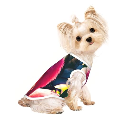 M Pet atmungsaktives ärmelloses T-Shirt – weiche tropische Flamingos und Ananas-Druck, dehnbare Weste für Hunde und Katzen, leichtes Tanktop M Pet atmungsaktives ärmelloses T-Shirt – weiche tropische Flamingos und Ananas-Druck, dehnbare Weste für Hunde und Katzen, leichtes Tanktop von CPyuqw