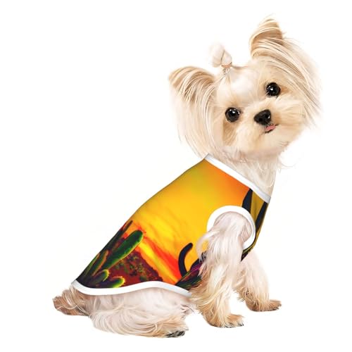 M Pet atmungsaktives ärmelloses T-Shirt – weicher Kaktus in Wüstendruck, dehnbare Weste für Hunde und Katzen, leichtes Tanktop M Pet atmungsaktives ärmelloses T-Shirt – weicher Kaktus in Wüstendruck, dehnbare Weste für Hunde und Katzen, leichtes Tanktop von CPyuqw