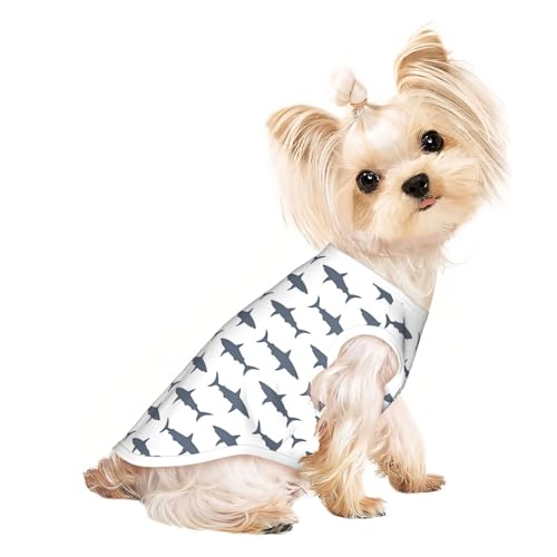 M Pet atmungsaktives ärmelloses T-Shirt – weiches Fisch- und Hai-Druck, dehnbare Weste für Hunde und Katzen, leichtes Tanktop M Pet atmungsaktives ärmelloses T-Shirt – weiches Fisch- und Hai-Druck, dehnbare Weste für Hunde und Katzen, leichtes Tanktop von CPyuqw
