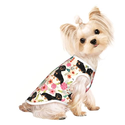 M Pet atmungsaktives ärmelloses T-Shirt – weiches Hunde-Blumendruck, dehnbare Weste für Hunde und Katzen, leichtes Tanktop M Pet atmungsaktives ärmelloses T-Shirt – weiches Hunde-Blumendruck, dehnbare Weste für Hunde und Katzen, leichtes Tanktop von CPyuqw