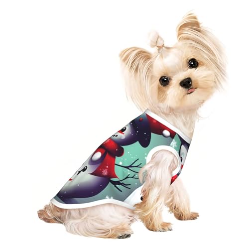 M Pet atmungsaktives ärmelloses T-Shirt - weiches T-Shirt mit Schneemann-Druck, dehnbare Weste für Hunde und Katzen, leichtes Tanktop M Pet atmungsaktives ärmelloses T-Shirt - weiches T-Shirt mit Schneemann-Druck, dehnbare Weste für Hunde und Katzen, leichtes Tanktop von CPyuqw