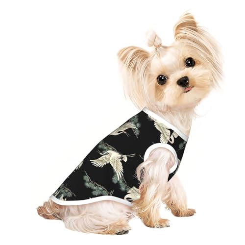 M Pet atmungsaktives ärmelloses T-Shirt – weiches japanisches Kranich- und Kiefernmuster, dehnbare Weste für Hunde und Katzen, leichtes Tanktop M Pet atmungsaktives ärmelloses T-Shirt – weiches japanisches Kranich- und Kiefernmuster, dehnbare Weste für Hunde und Katzen, leichtes Tanktop von CPyuqw