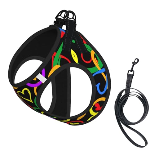 S Haustier-Leine, Weste und Hundegeschirr, kleine Größe, Gay Pride, Regenbogen-Druck, Leinenset mit Schnalle, Hundebegleiter, Outdoor-Reisen S Haustier-Leine, Weste und Hundegeschirr, kleine Größe, Gay Pride, Regenbogen-Druck, Leinenset mit Schnalle, Hundebegleiter, Outdoor-Reisen von CPyuqw