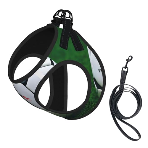 S Haustier-Leine, Weste und Hundegeschirr, kleine Größe, mit Fußball-Druck, mit Schnalle, Hundebegleiter, Outdoor-Reisen von CPyuqw