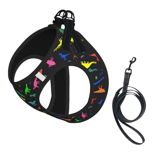S Haustier-Leine, Weste und Hundegeschirr, kleine Größe, niedlicher Dinosa-Druck, Leinenset mit Schnalle, Hundebegleiter, Outdoor-Reisen S Haustier-Leine, Weste und Hundegeschirr, kleine Größe, niedlicher Dinosa-Druck, Leinenset mit Schnalle, Hundebegleiter, Outdoor-Reisen von CPyuqw