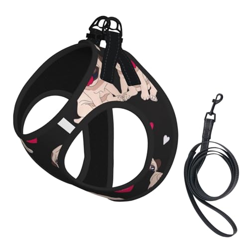 S Haustier-Leine, Weste und Hundegeschirr, kleine Größe, niedlicher Mops-Druck, mit Schnalle, Hundebegleiter, Outdoor-Reisen S Haustier-Leine, Weste und Hundegeschirr, kleine Größe, niedlicher Mops-Druck, mit Schnalle, Hundebegleiter, Outdoor-Reisen von CPyuqw
