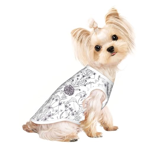 S Pet atmungsaktives ärmelloses T-Shirt – weich blühende Kräuter und krautige Pflanzen drucken dehnbare Weste für Hunde und Katzen, leichtes Tanktop S Pet atmungsaktives ärmelloses T-Shirt – weich blühende Kräuter und krautige Pflanzen drucken dehnbare Weste für Hunde und Katzen, leichtes Tanktop von CPyuqw