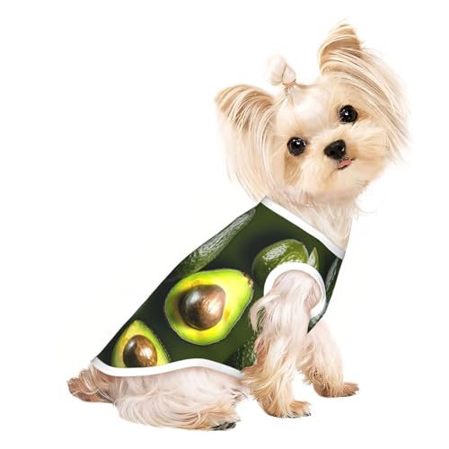 S Pet atmungsaktives ärmelloses T-Shirt - weiche Avocado-Frucht-Druck, dehnbare Weste für Hunde und Katzen, leichtes Tanktop S Pet atmungsaktives ärmelloses T-Shirt - weiche Avocado-Frucht-Druck, dehnbare Weste für Hunde und Katzen, leichtes Tanktop von CPyuqw