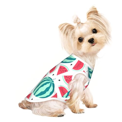 S Pet atmungsaktives ärmelloses T-Shirt – weiche Früchte, Wassermelonen-Druck, dehnbare Weste für Hunde und Katzen, leichtes Tanktop S Pet atmungsaktives ärmelloses T-Shirt – weiche Früchte, Wassermelonen-Druck, dehnbare Weste für Hunde und Katzen, leichtes Tanktop von CPyuqw