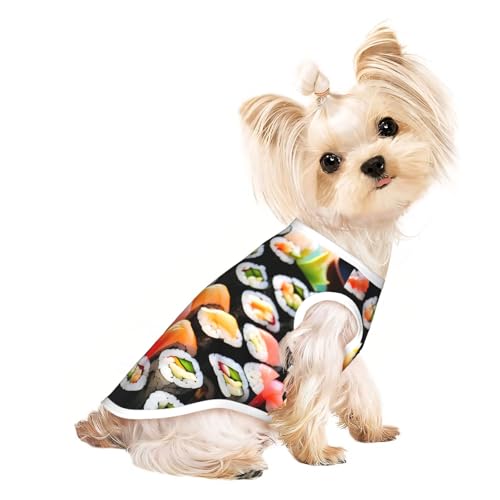 S Pet atmungsaktives ärmelloses T-Shirt - weicher Sushi-Druck, dehnbare Weste für Hunde und Katzen, leichtes Tanktop S Pet atmungsaktives ärmelloses T-Shirt - weicher Sushi-Druck, dehnbare Weste für Hunde und Katzen, leichtes Tanktop von CPyuqw